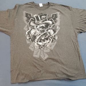 Skull Tophat Dice 3xl Tshirt heather grey Delta Pro Weight